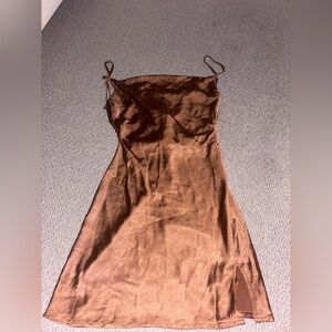 Alfie Mini Dress Brown Princess Polly Cowneck Brand New Womens Size US 0